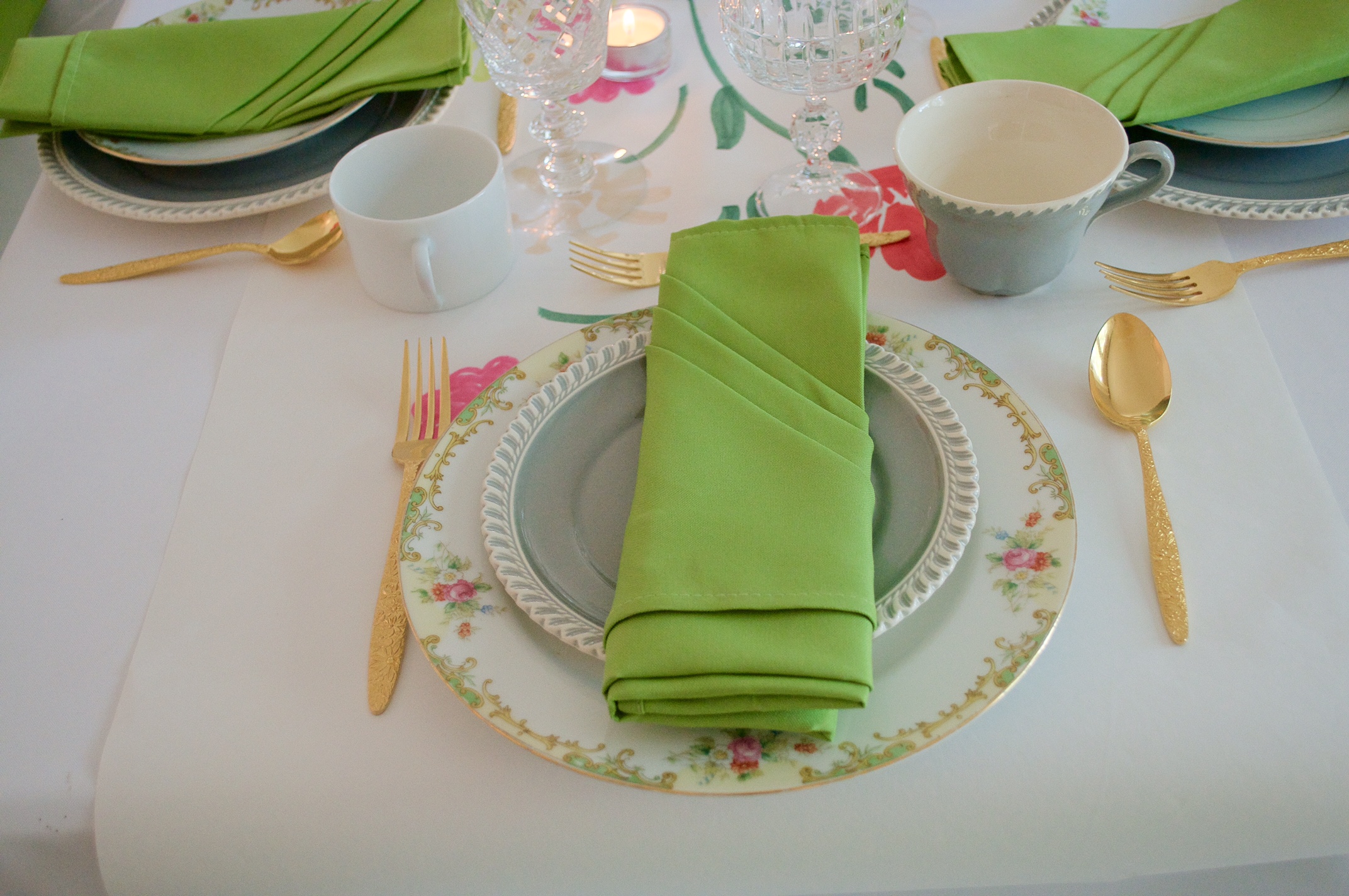 Mix-and-match vintage place settings
